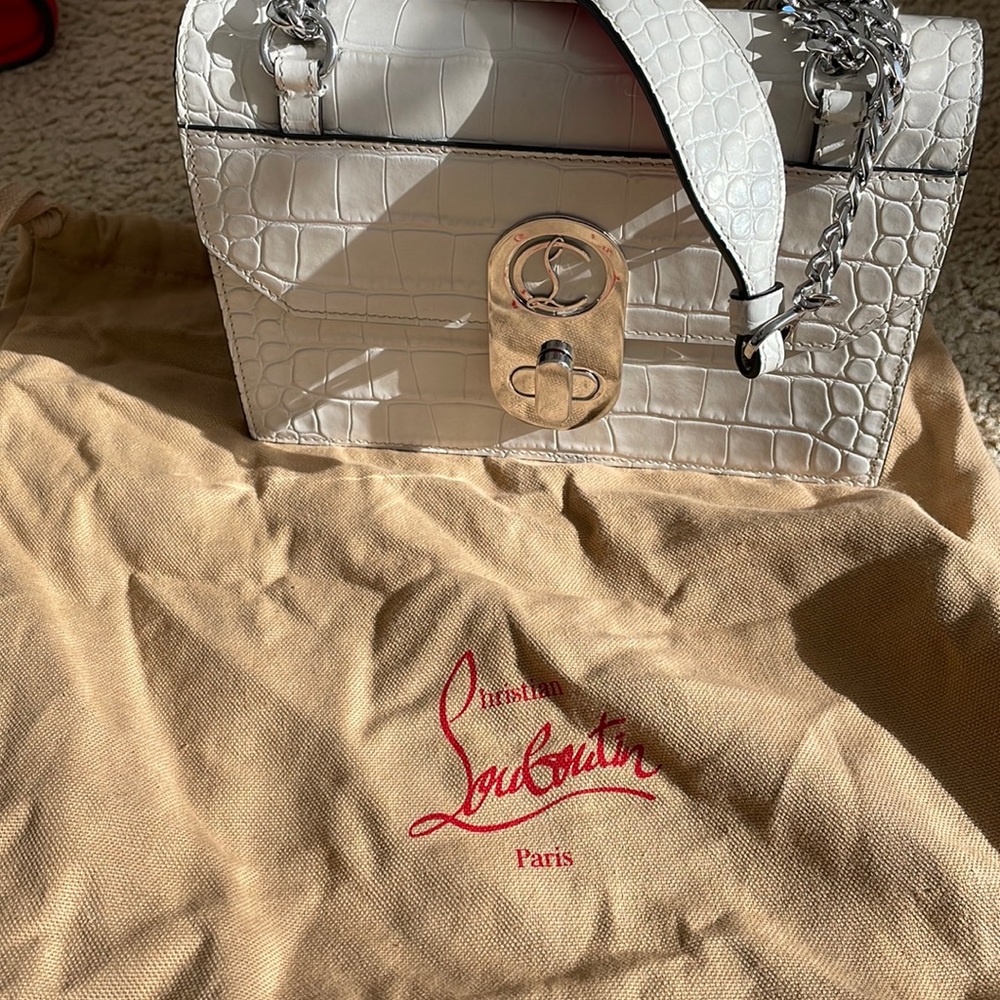 Christian louboutin white purse